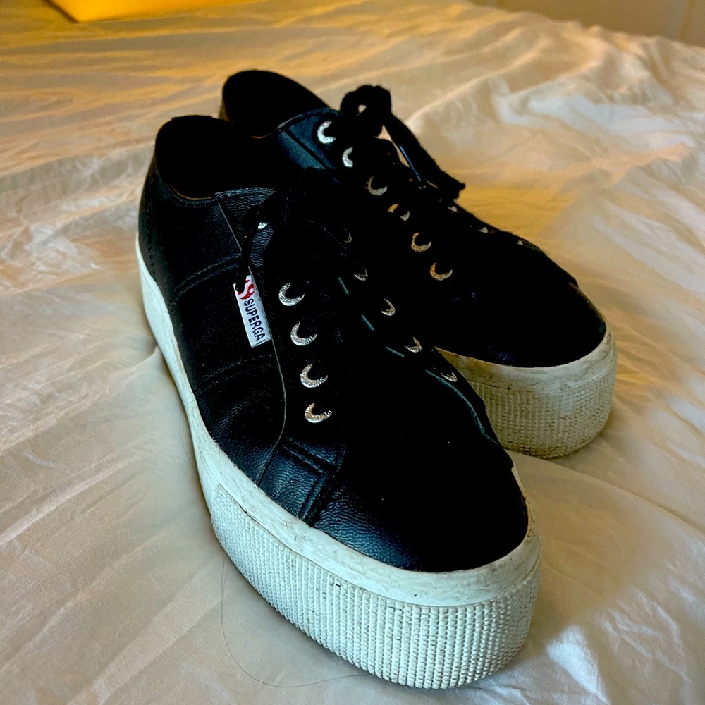 Superga Platform Leather Sneakers